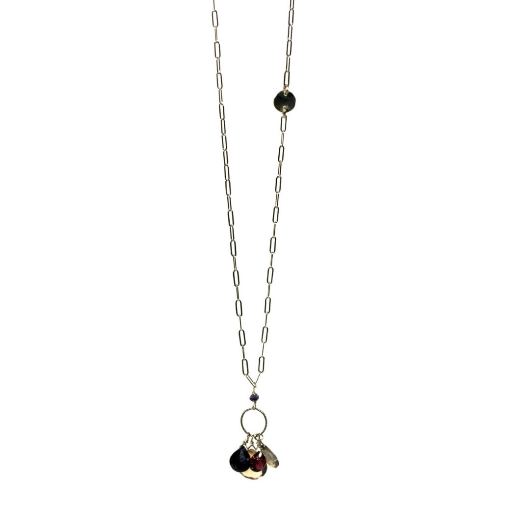 Gemstone Cluster Charm Necklace