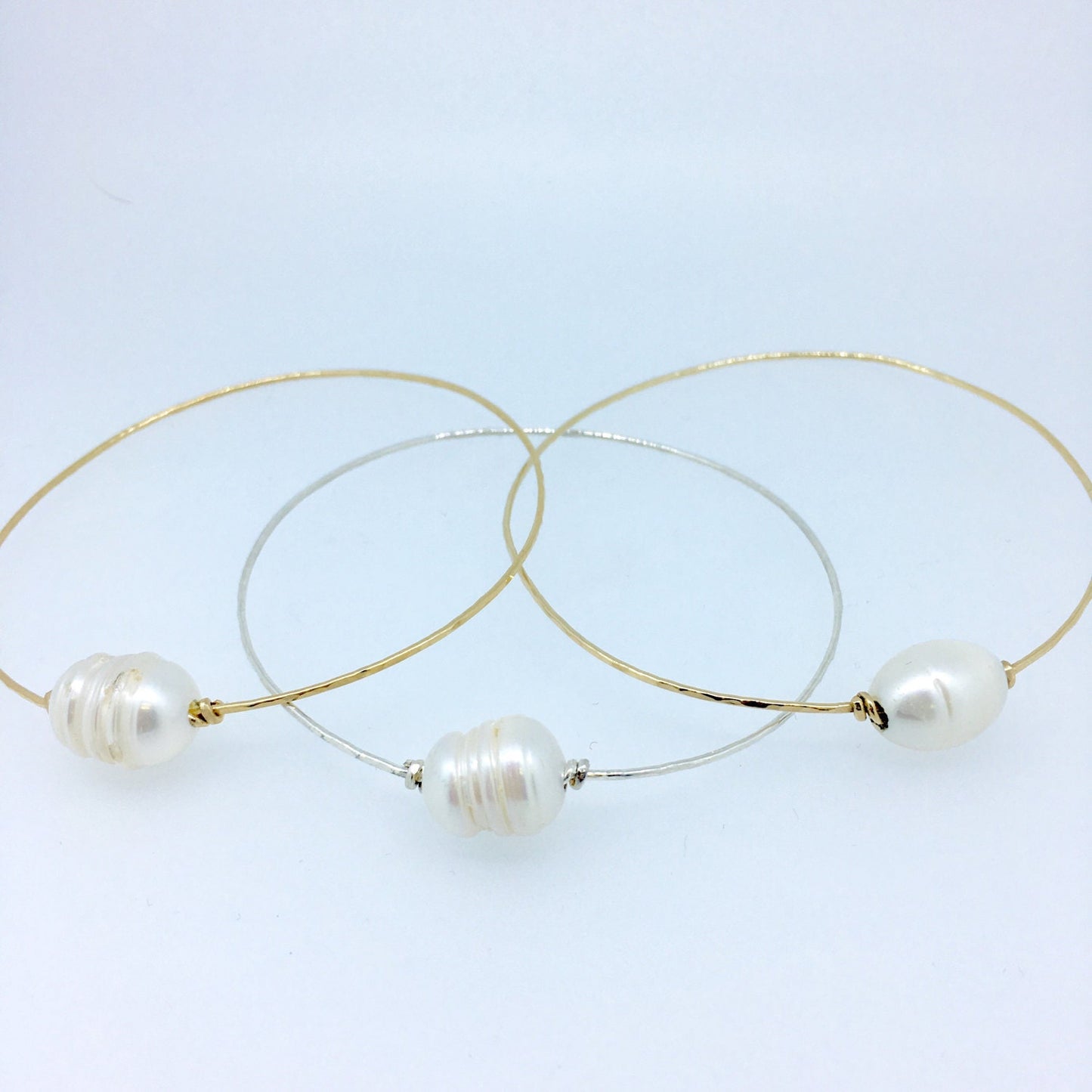 Akoya Pearl and Sterling Bangle