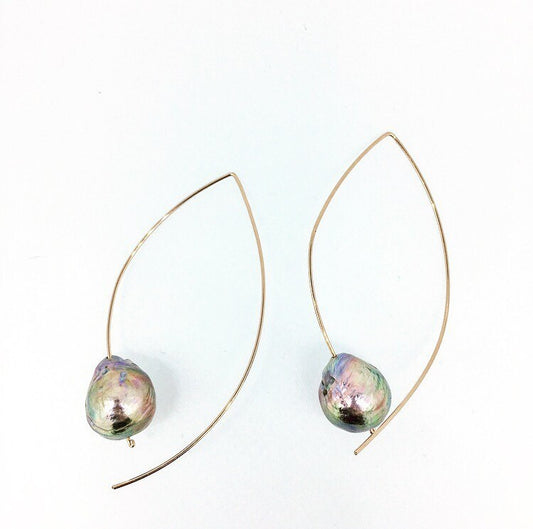 Akoya Silver Pearl Fishhook Earring
