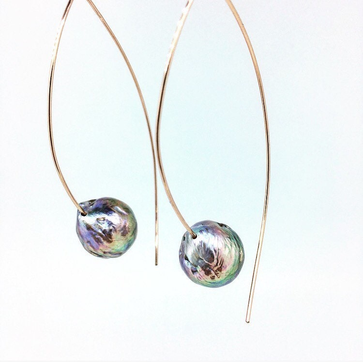 Akoya Silver Pearl Fishhook Earring