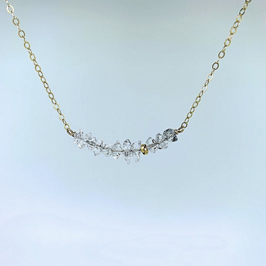 Herkimer Diamond Bar Necklace