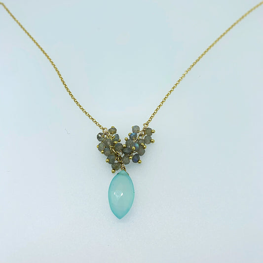 Chalcedony with Labradorite Cluster