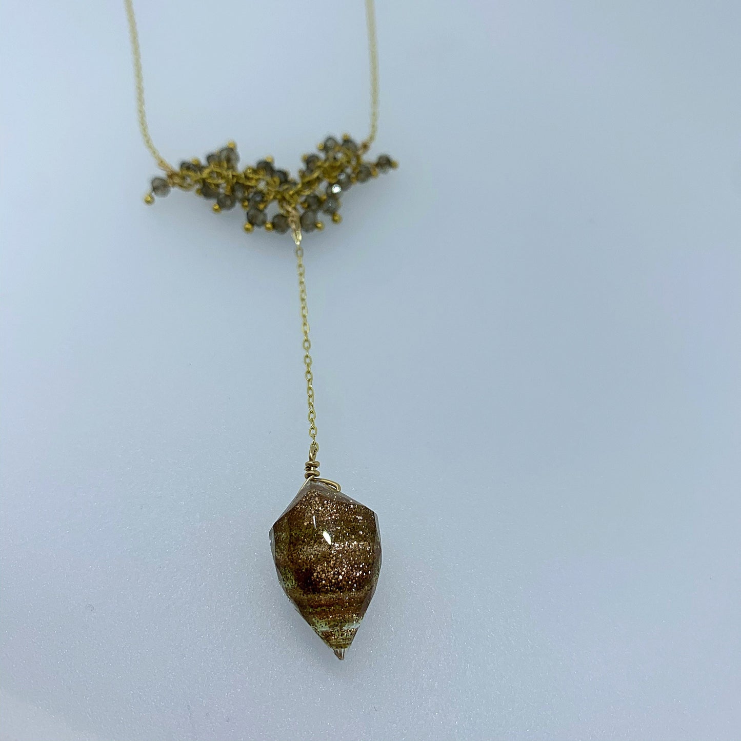 Goldstone Lariat Necklace