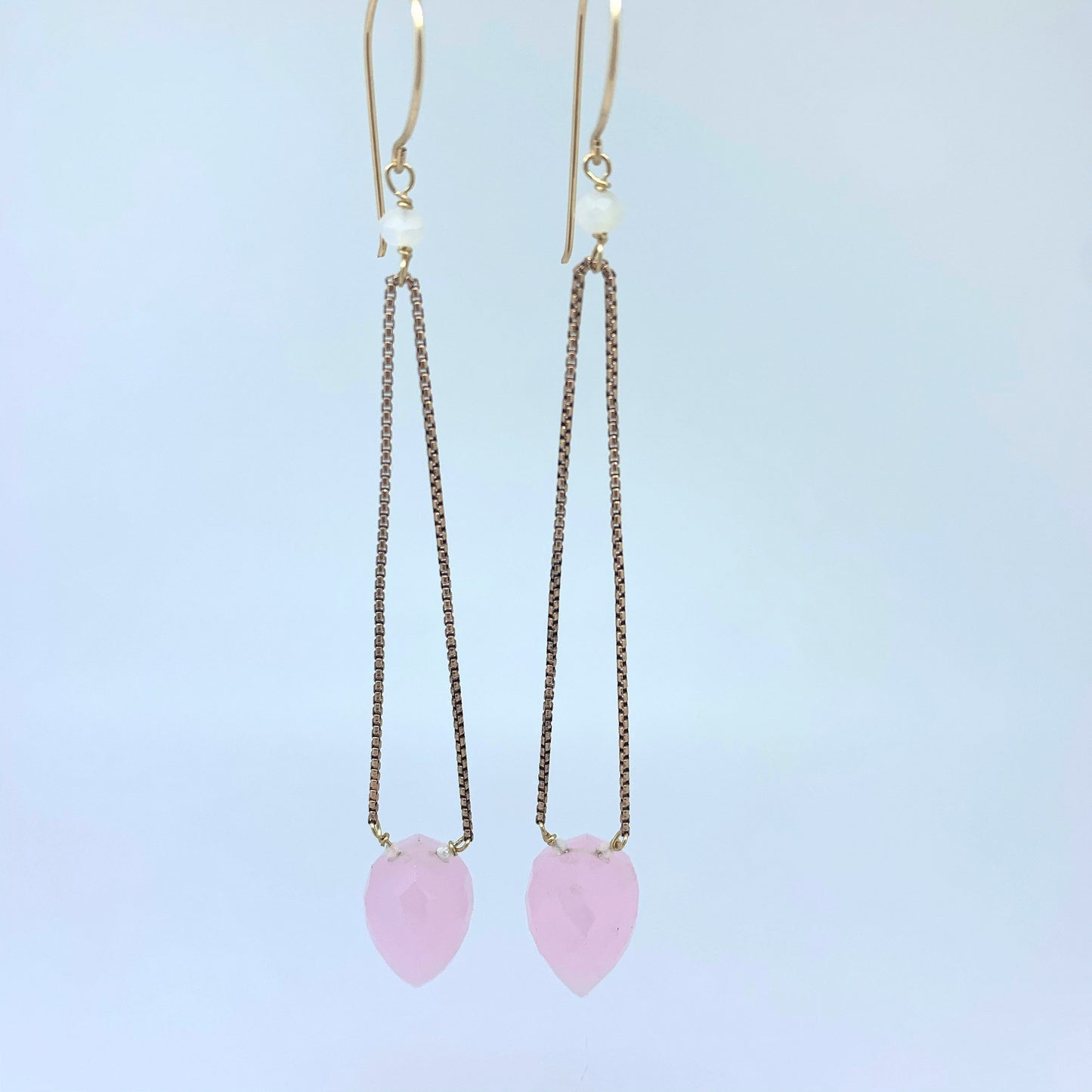 Rose Quartz Bullet Dangle Drops