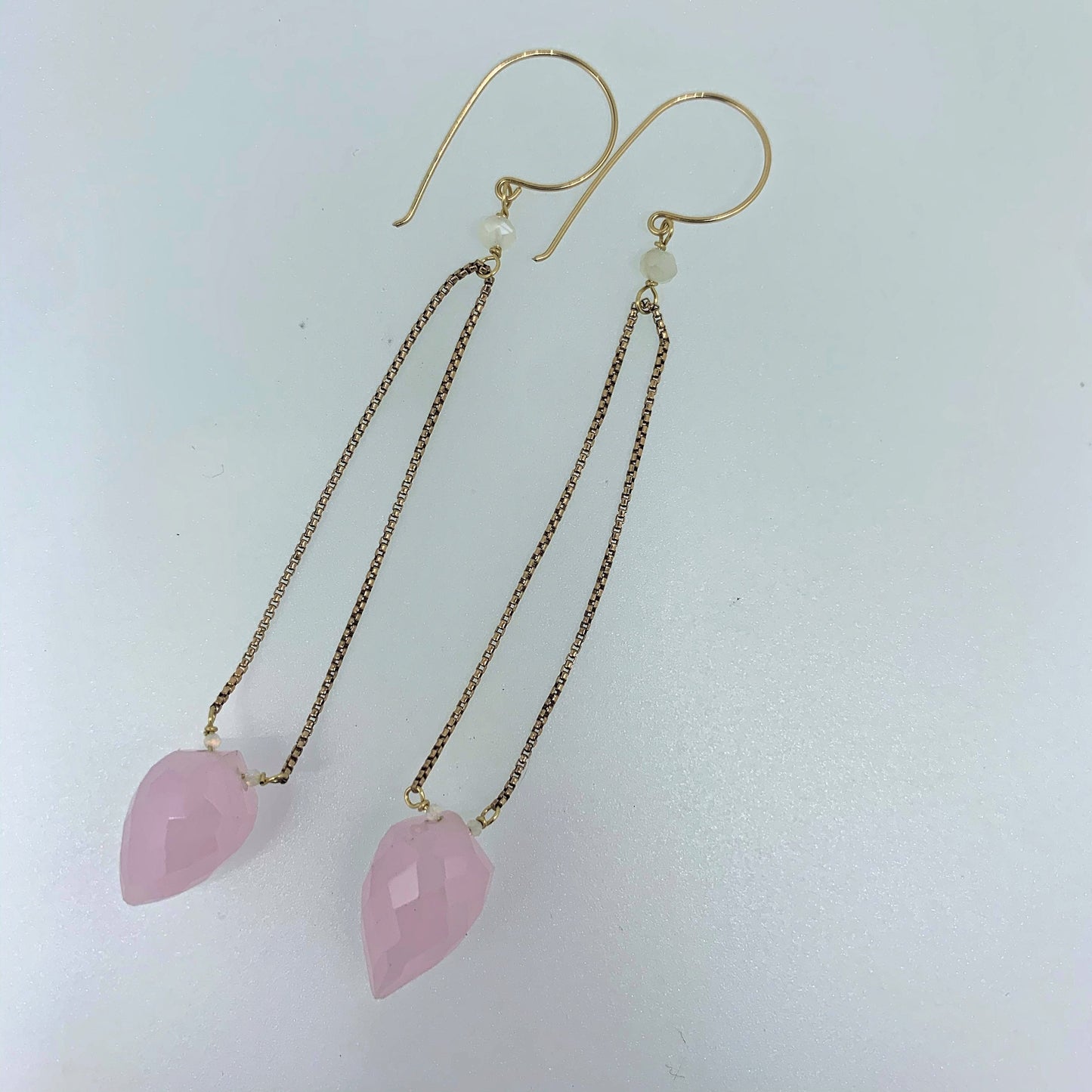 Rose Quartz Bullet Dangle Drops