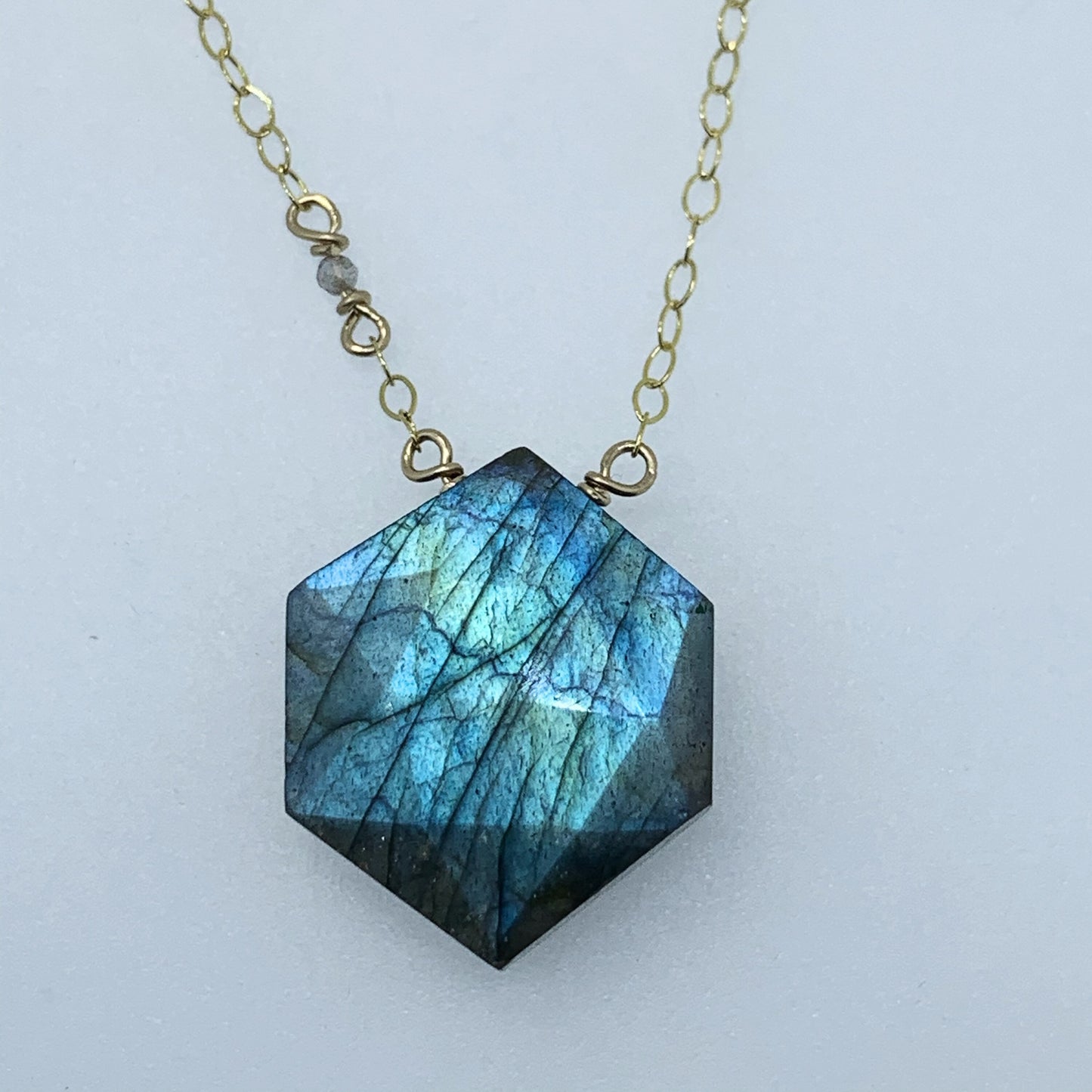 Labradorite Hex with Accent Necklace