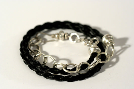 Polo Pony Hair Four Strand Braid Wrap Bracelet