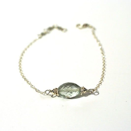 Faceted Green Amethyst Bracelet