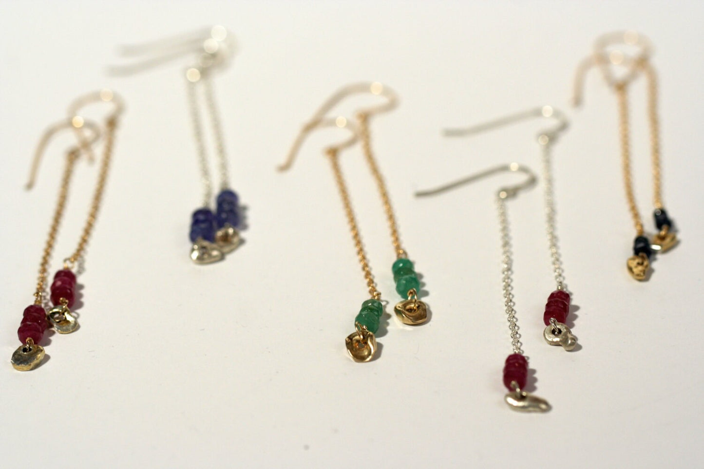 Natural Ruby Nugget Earrings
