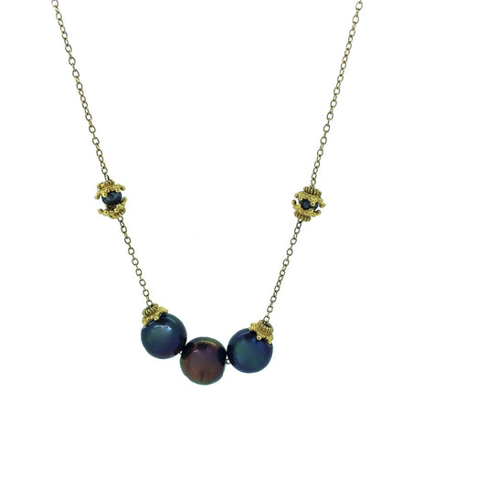 Black Pearl Trio Necklace