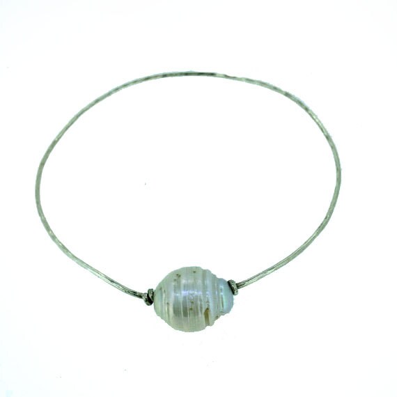 Baroque and Sterling Silver Bangle