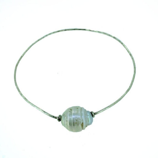 Baroque and Sterling Silver Bangle