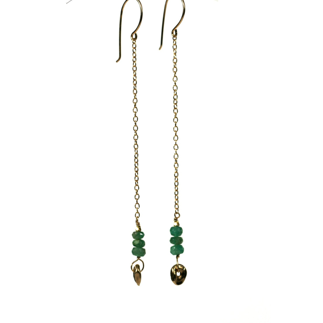 Natural Emerald Nugget Earrings