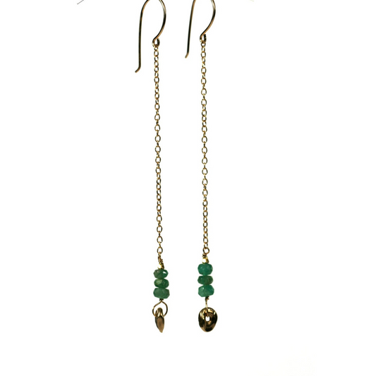 Natural Emerald Nugget Earrings