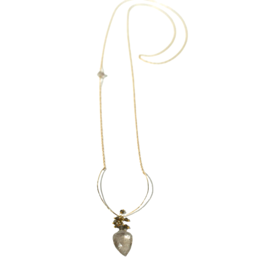 Arrowbead Rutliated Quartz "Horse Shoe" Lucky Necklace