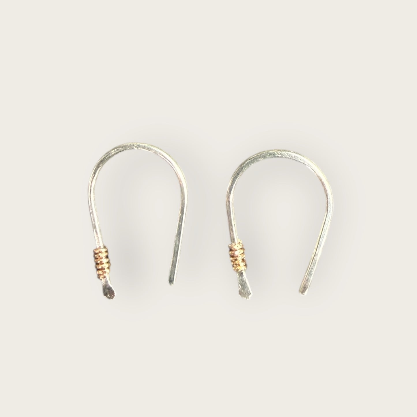 huggie hoop with two tone coil earrings