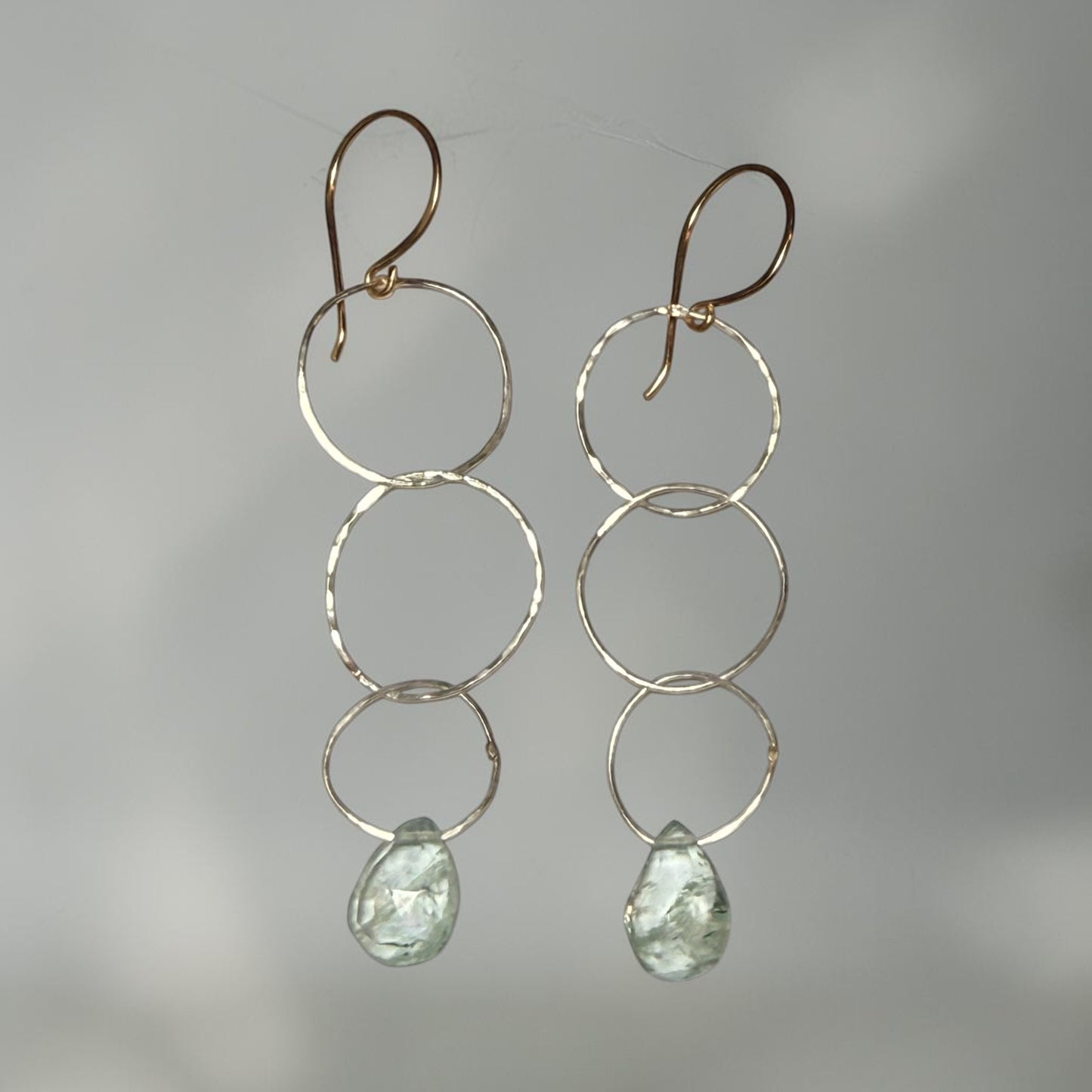 Aquamarine Triple Ringlet Earrings