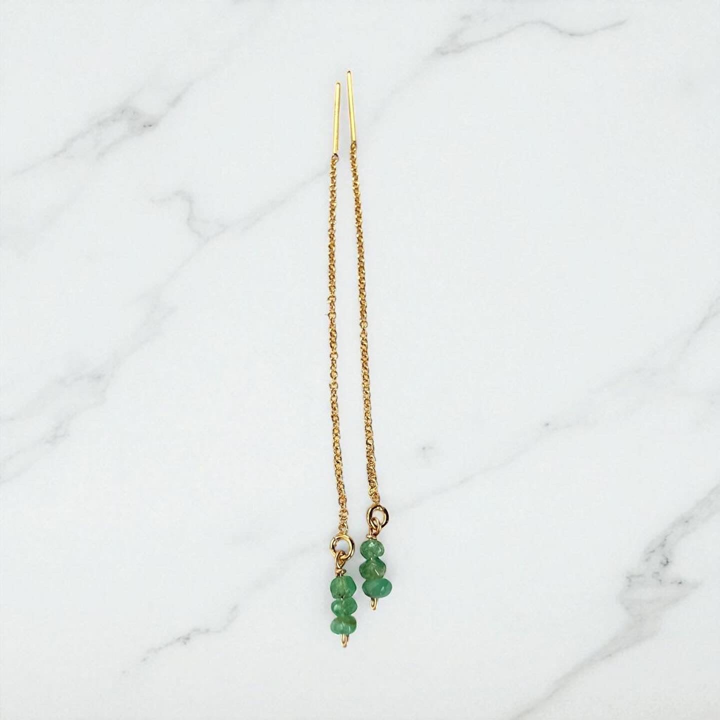 Teeny emerald threaders