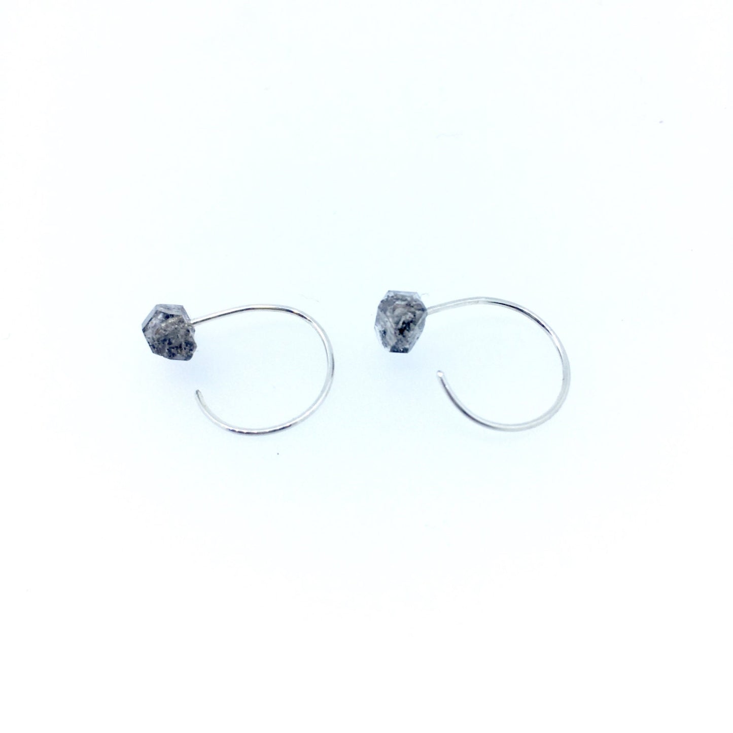 Herkimer Diamond Half Hoop Post Earrings