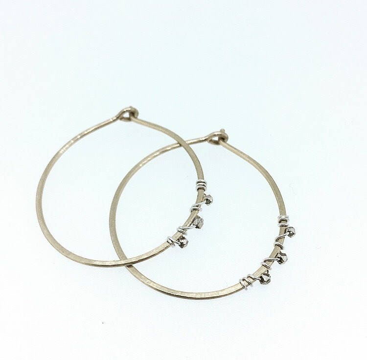 Gold and Silver Bead Hoops