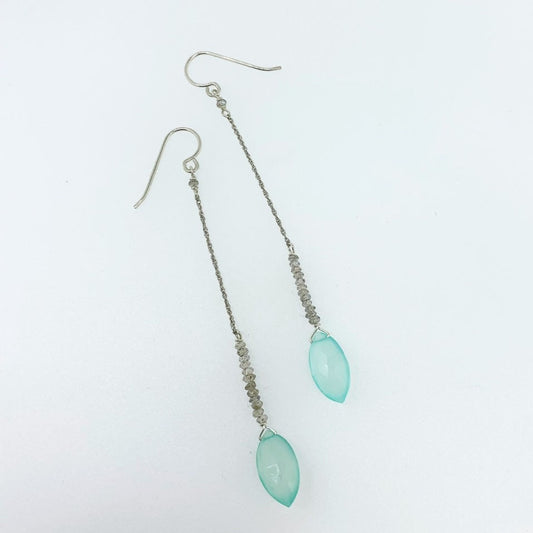 Chalcedony Marquis Drop Earrings