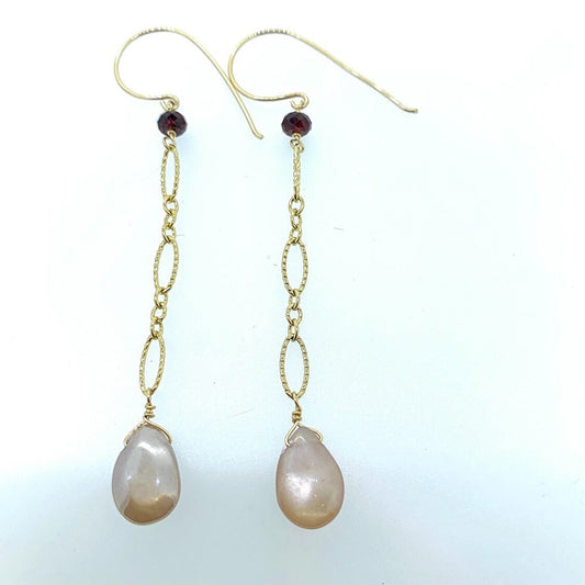 Pink Moonstone Earrings