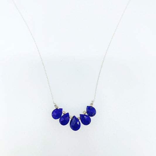 Lapis Petal Arch Necklace