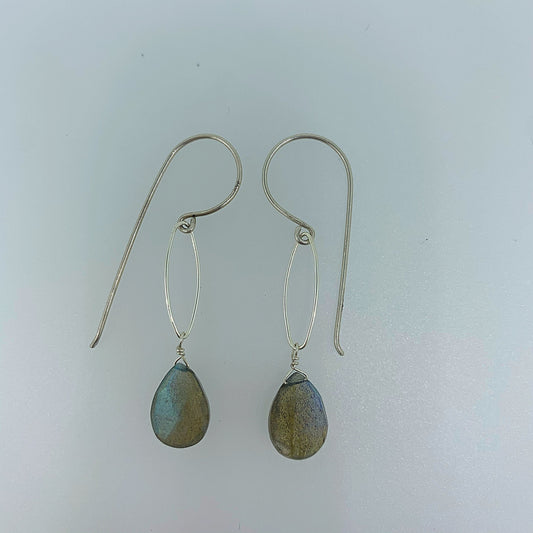 Labradorite Oval Earrings