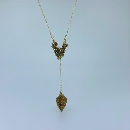 Goldstone Lariat Necklace