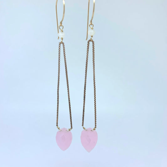 Rose Quartz Bullet Dangle Drops