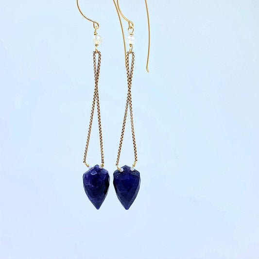 Sodalite And Rose Gold Drops