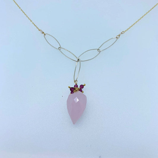 Rose Quartz “Y” Necklace