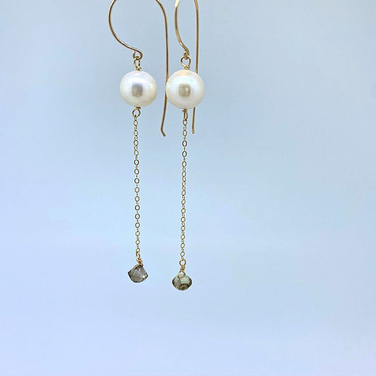 Cultured Pearl with Lemon Topaz Drop