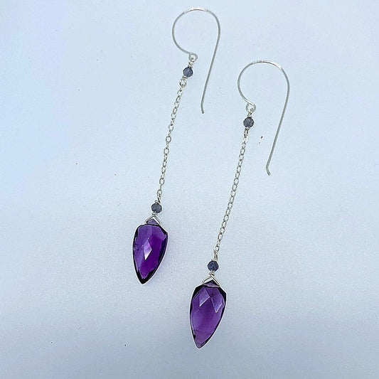 Amethyst Spade Drops
