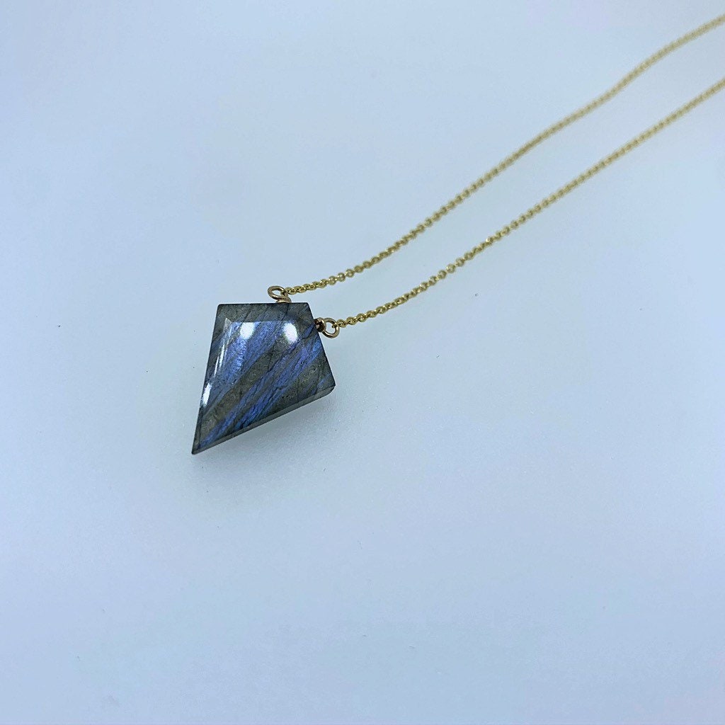 Labradorite Kite Shield Necklace