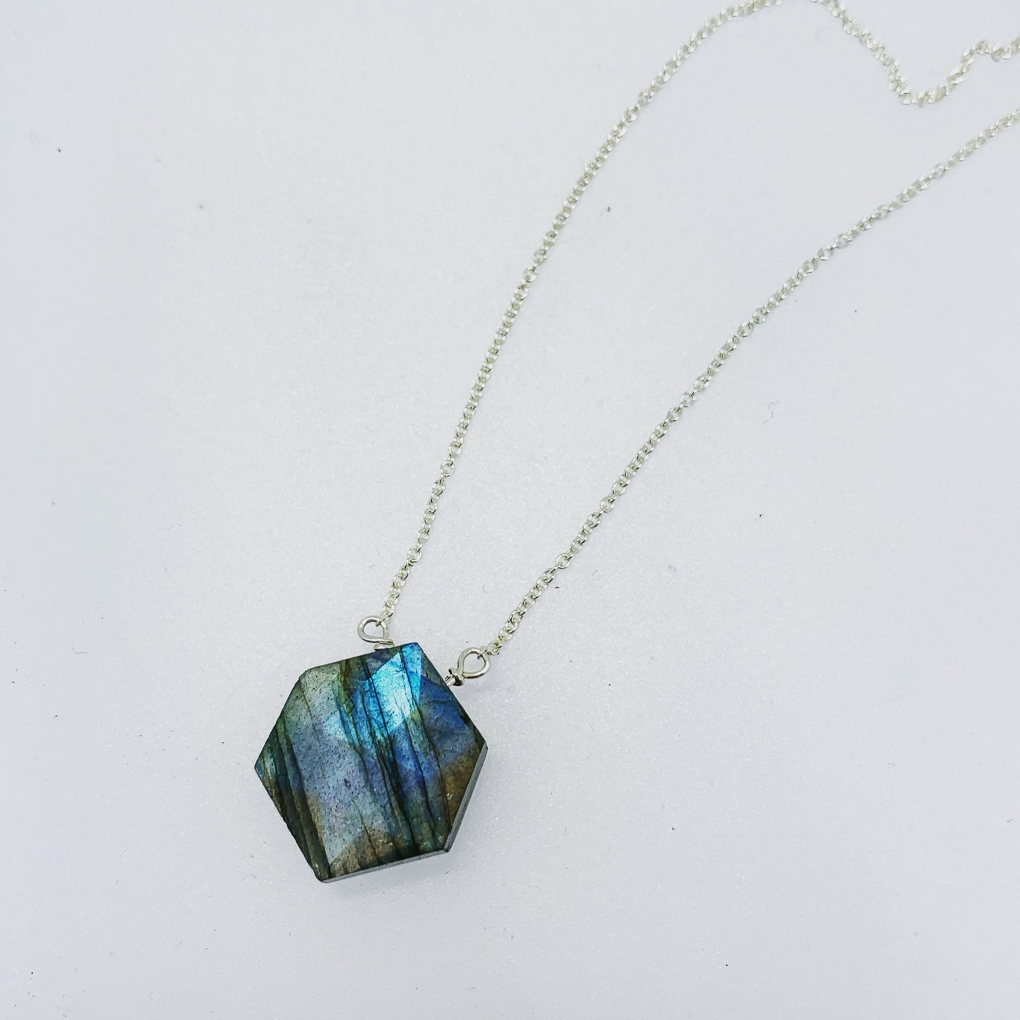 Labradorite Hexagon Necklace