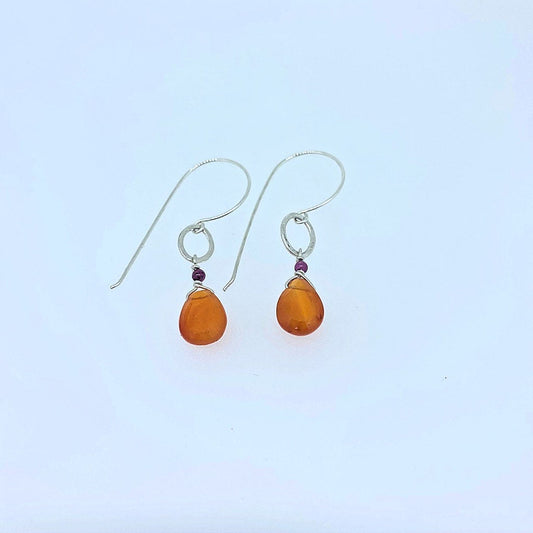 Carnelian Drops with Garnet Accents