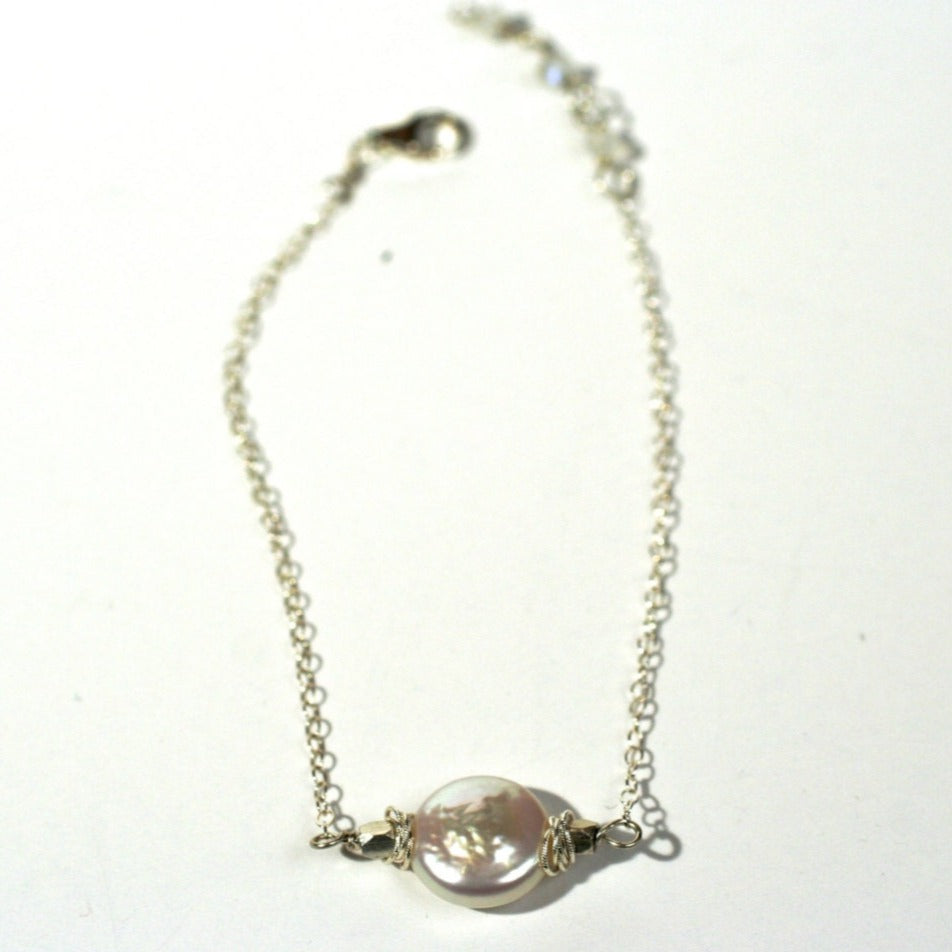 Biwa Coin Pearl Bracelet