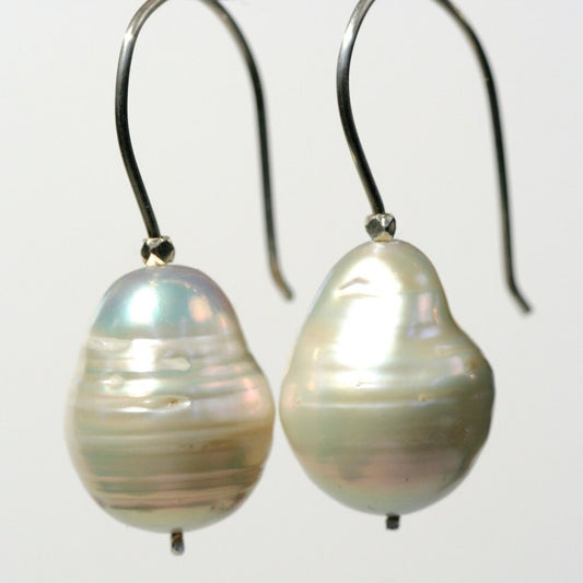 Baroque Pearl and Sterling Silver Earrings