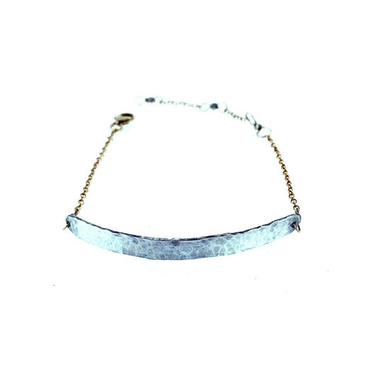 Flat Hammered Arch Bracelet